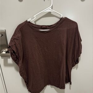 Nuuds Women's Short Sleeve Relaxed Tee in Coffee